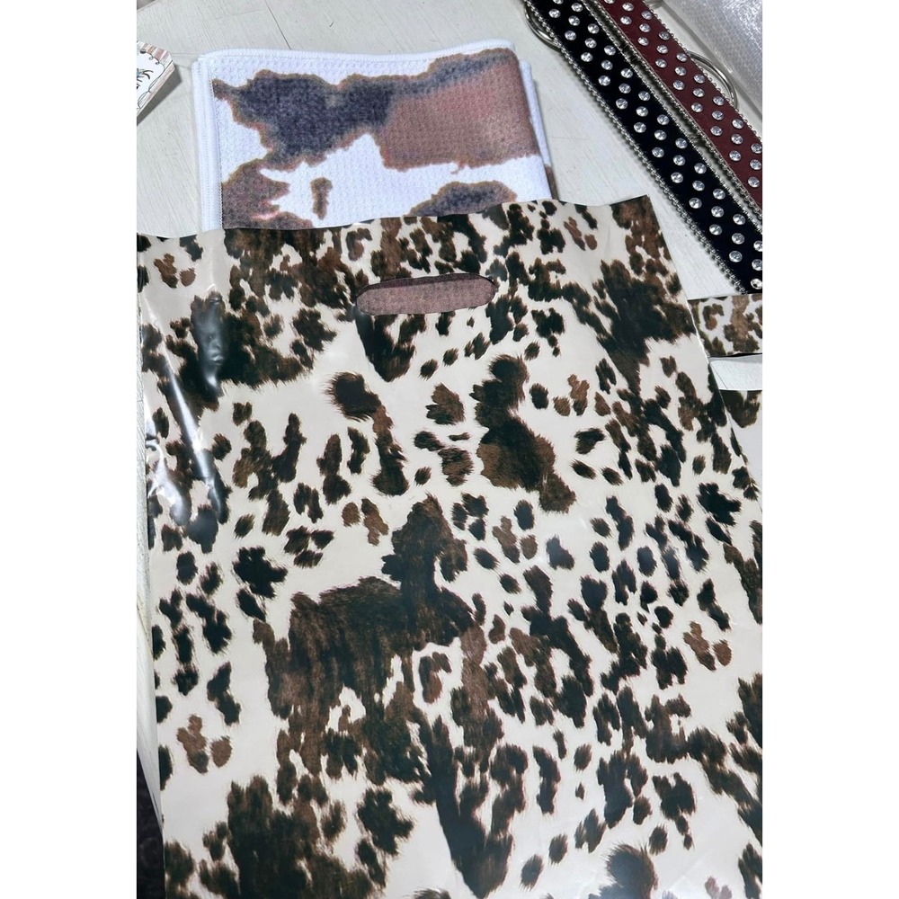 Cow Print Gift Bags Boutique‎ Shopping Bags with Handles 12 x 15 New Pack of 25